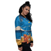 Time To Travel Summer Holiday Print Women's Bomber Jacket-grizzshop