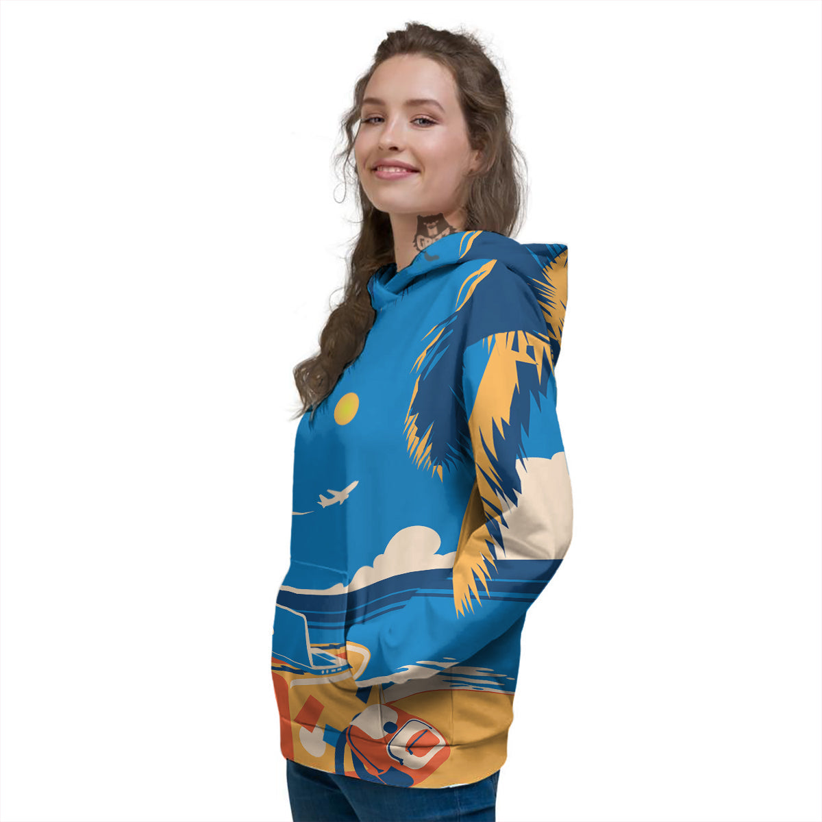 Time To Travel Summer Holiday Print Women's Hoodie-grizzshop