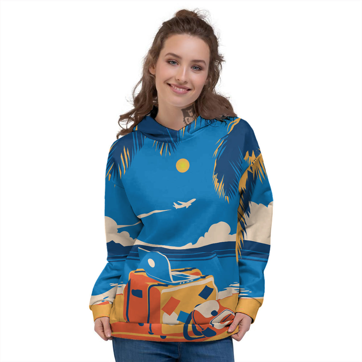 Time To Travel Summer Holiday Print Women's Hoodie-grizzshop