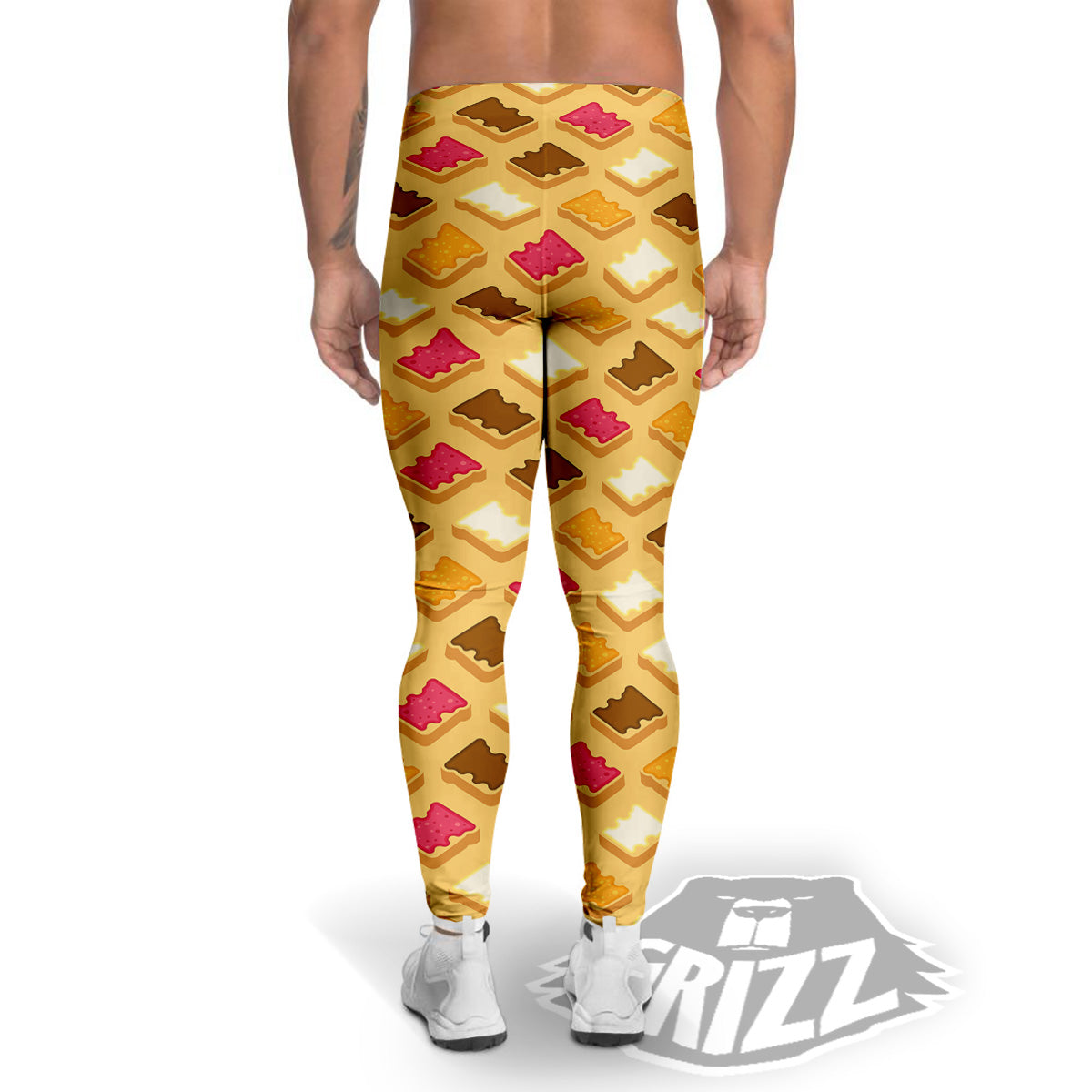 Toast And Jam Print Pattern Men's Leggings-grizzshop