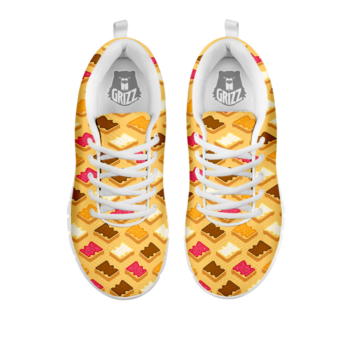 Toast And Jam Print Pattern White Sneaker-grizzshop
