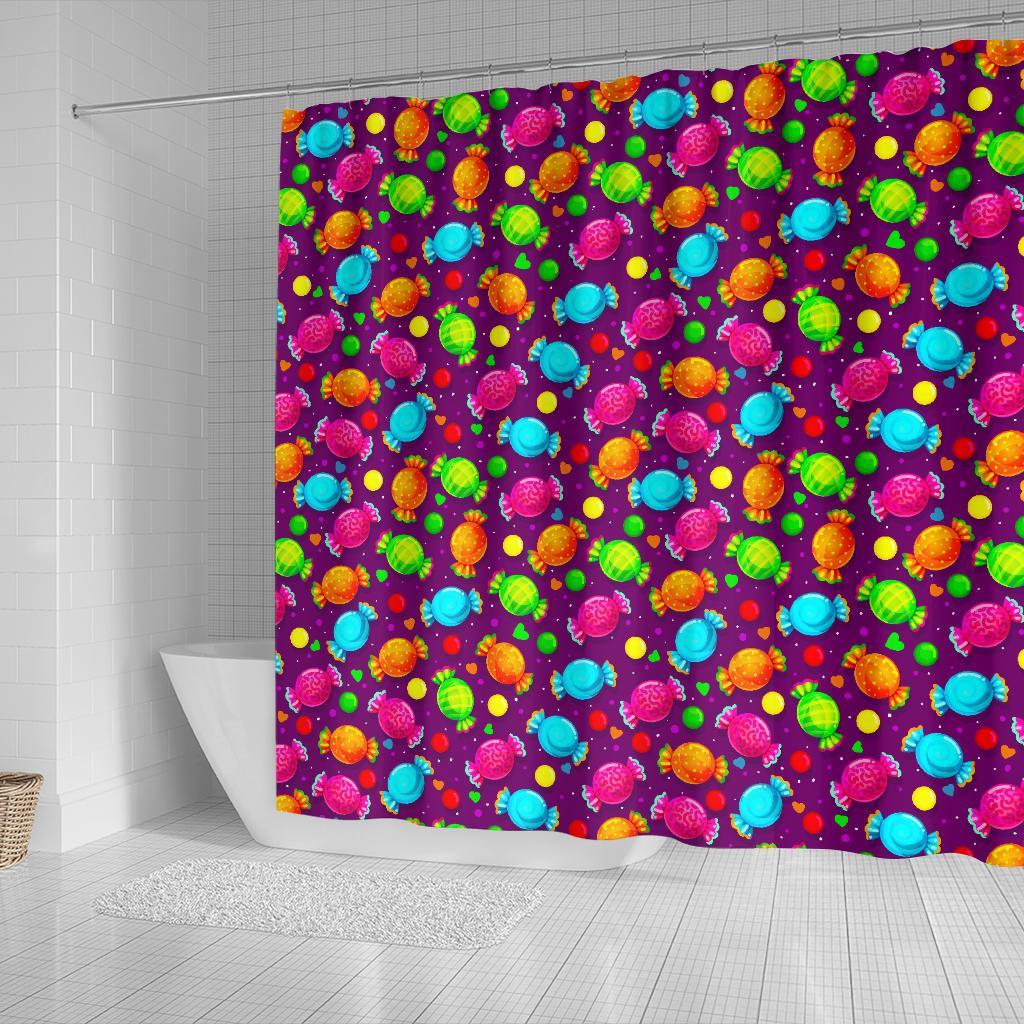 Toffee Candy Pattern Print Bathroom Shower Curtain-grizzshop