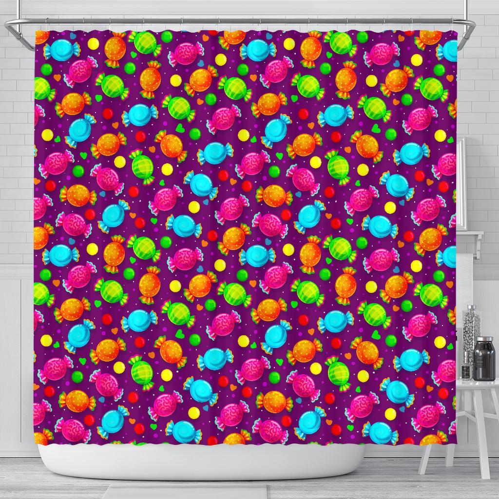 Toffee Candy Pattern Print Bathroom Shower Curtain-grizzshop