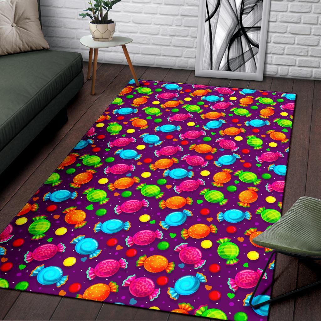 Toffee Candy Pattern Print Floor Mat-grizzshop