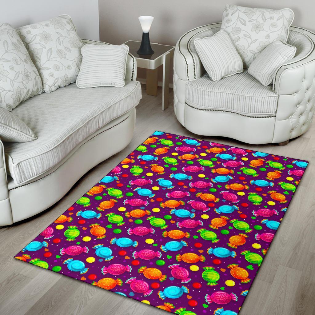 Toffee Candy Pattern Print Floor Mat-grizzshop