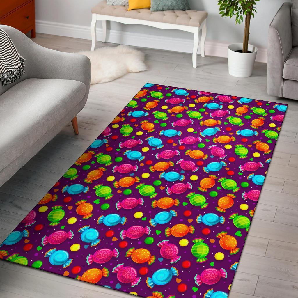 Toffee Candy Pattern Print Floor Mat-grizzshop