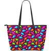 Toffee Candy Pattern Print Leather Tote Bag-grizzshop