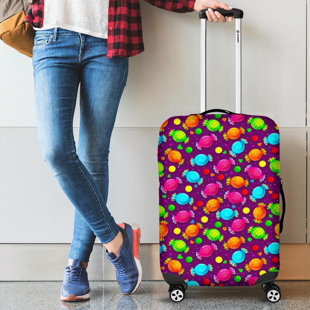 Toffee Candy Pattern Print Luggage Cover Protector-grizzshop