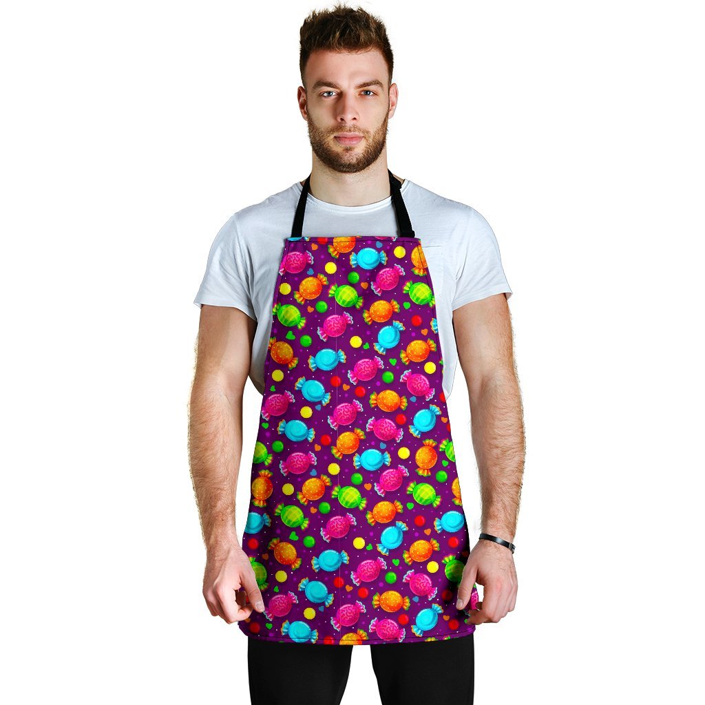 Toffee Candy Pattern Print Men's Apron-grizzshop