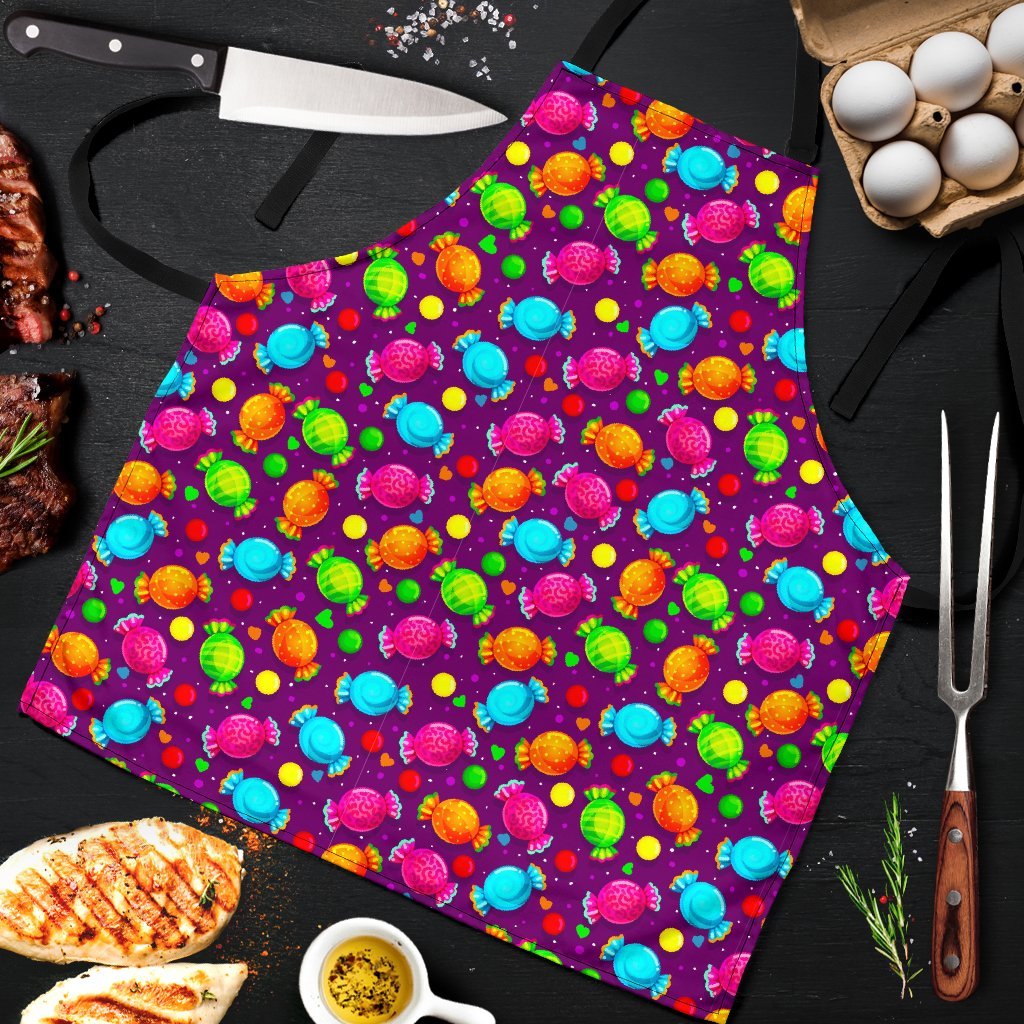 Toffee Candy Pattern Print Men's Apron-grizzshop