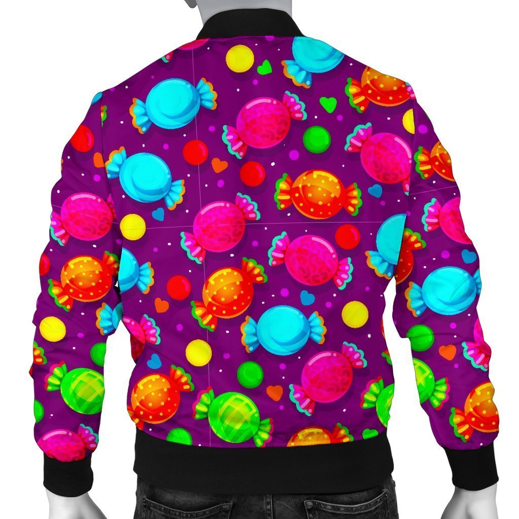 Toffee Candy Pattern Print Men's Bomber Jacket-grizzshop