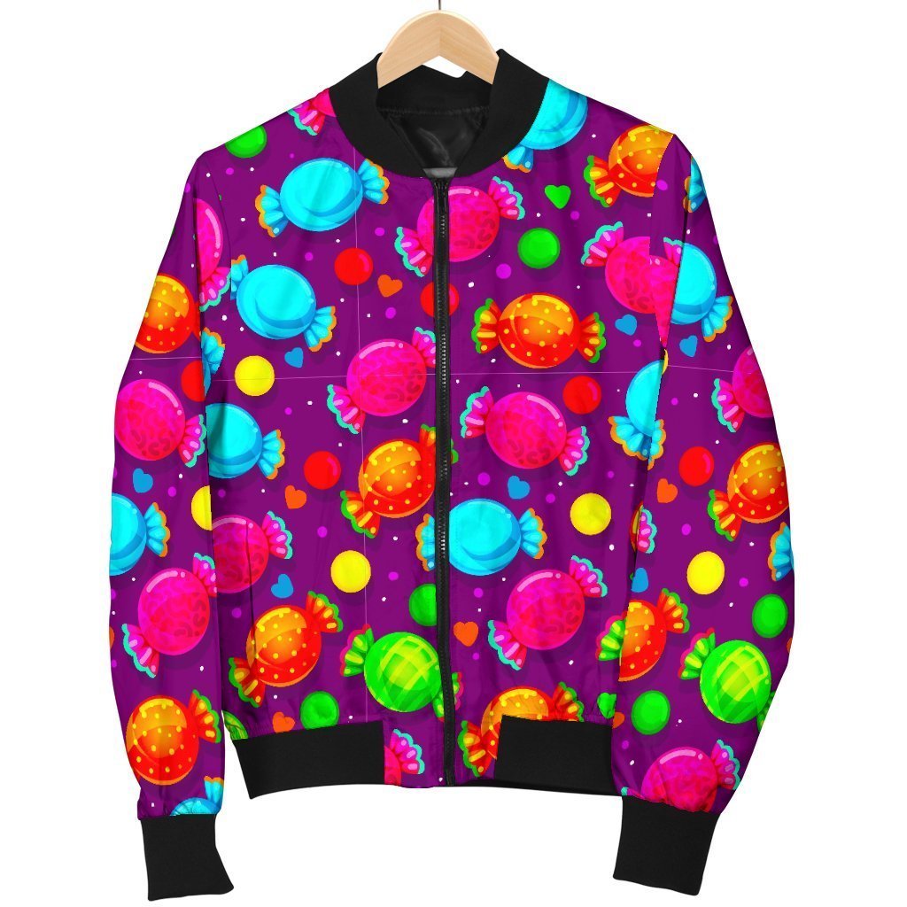 Toffee Candy Pattern Print Men's Bomber Jacket-grizzshop