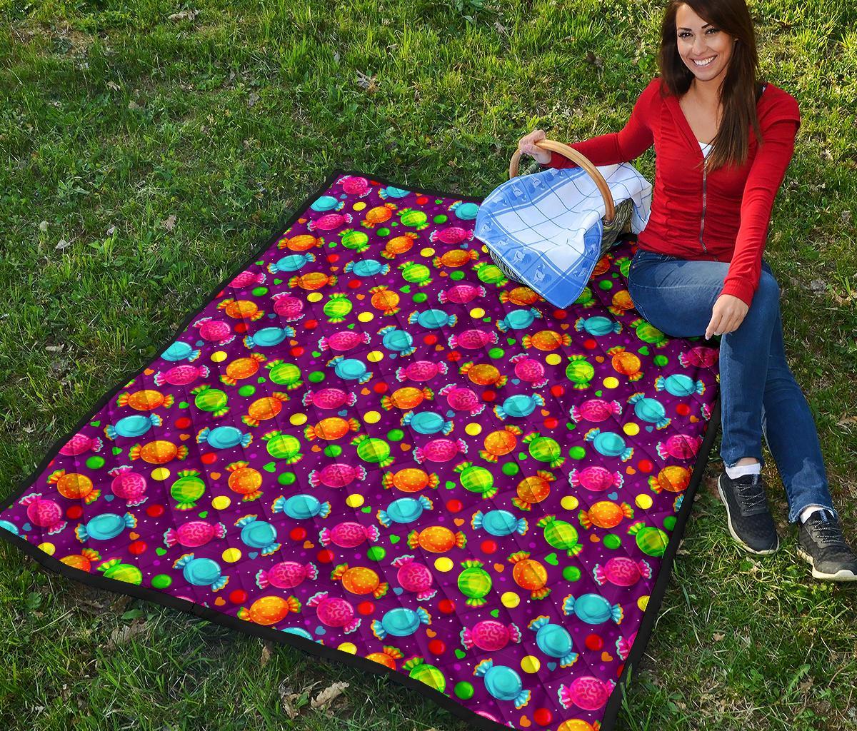 Toffee Candy Pattern Print Quilt-grizzshop