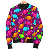 Toffee Candy Pattern Print Women Casual Bomber Jacket-grizzshop