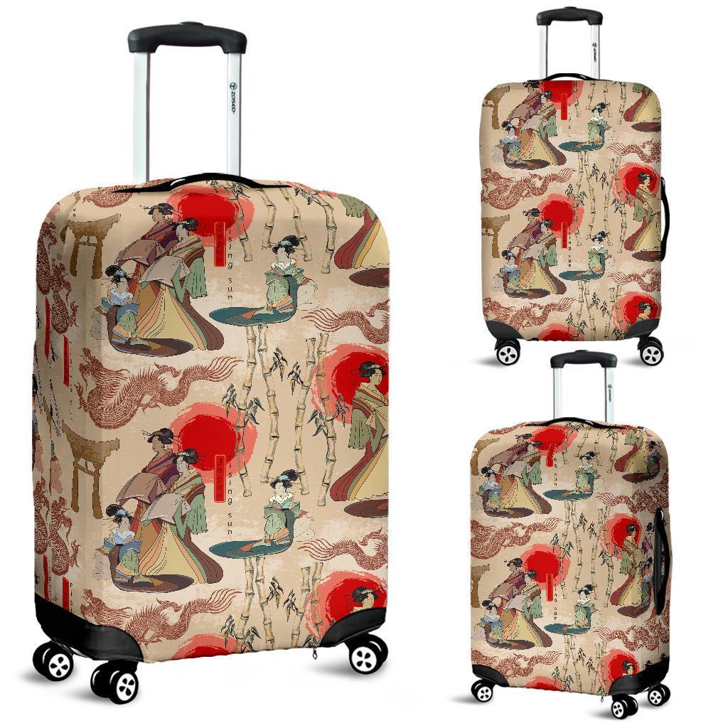 Tokyo Japanese Pattern Print Luggage Cover Protector-grizzshop