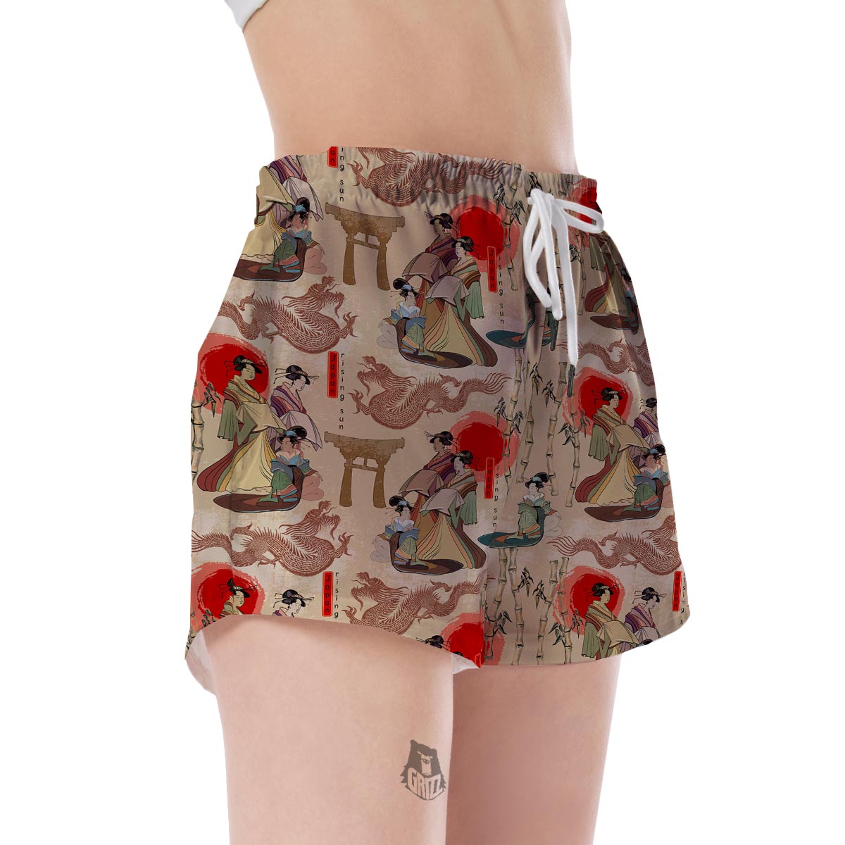 Tokyo Japanese Pattern Print Women's Shorts-grizzshop