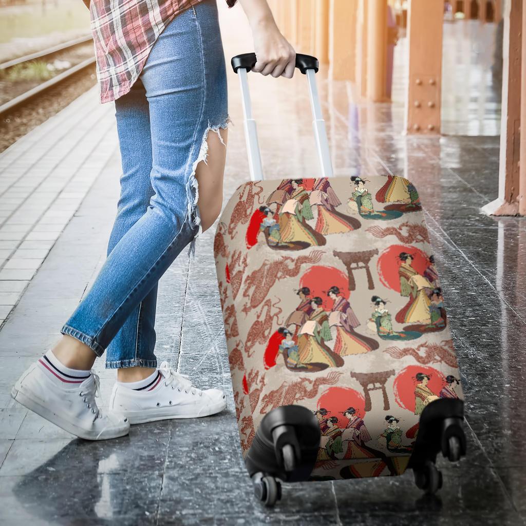 Tokyo Japanese Print Pattern Luggage Cover Protector-grizzshop