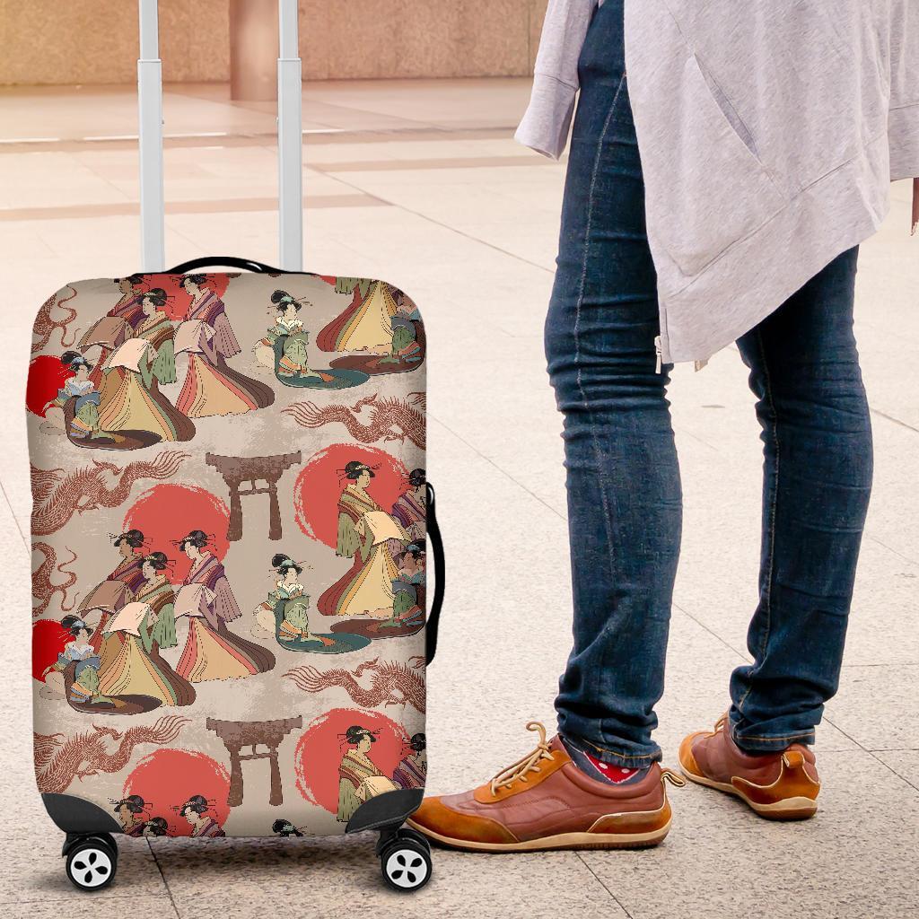 Tokyo Japanese Print Pattern Luggage Cover Protector-grizzshop