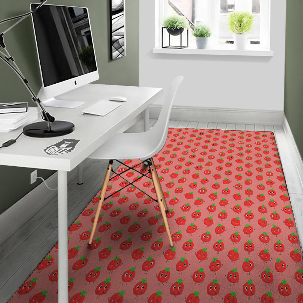 Tomato Cute Print Pattern Floor Mat-grizzshop