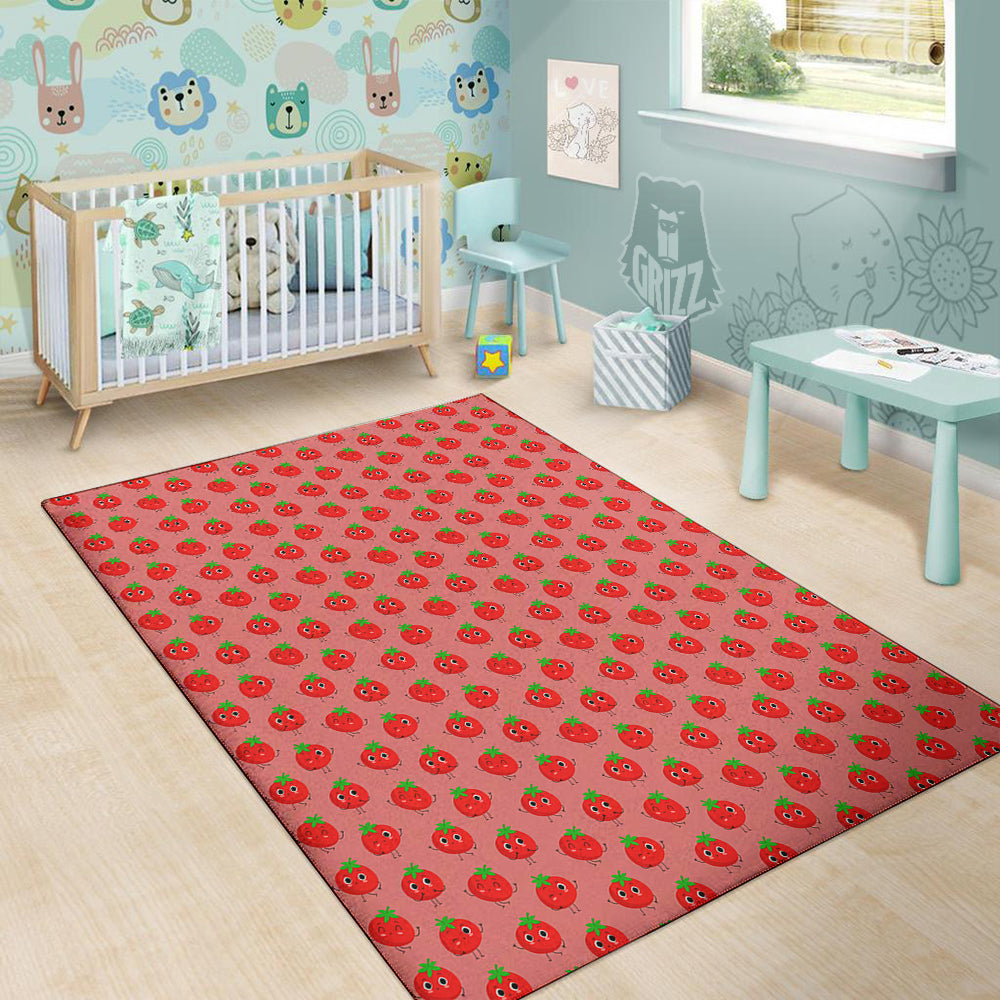 Tomato Cute Print Pattern Floor Mat-grizzshop