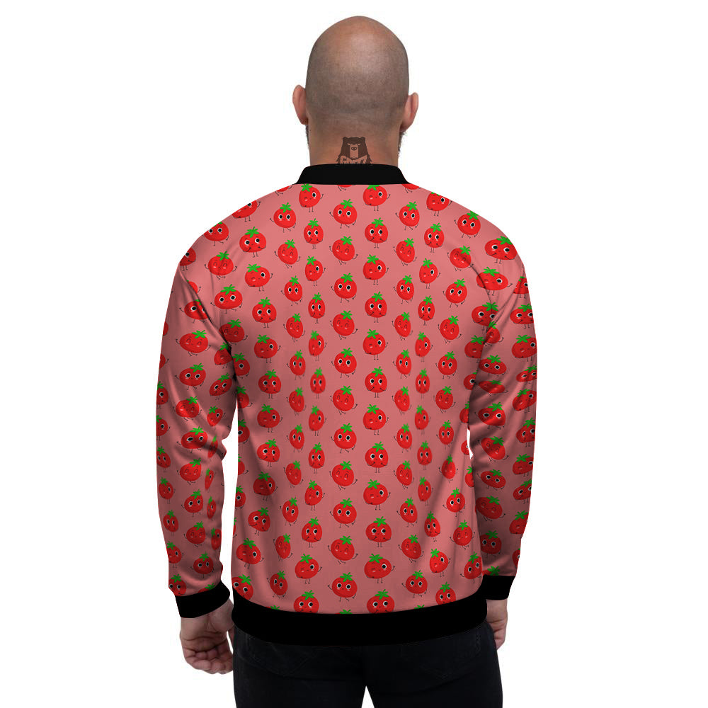 Tomato Cute Print Pattern Men's Bomber Jacket-grizzshop