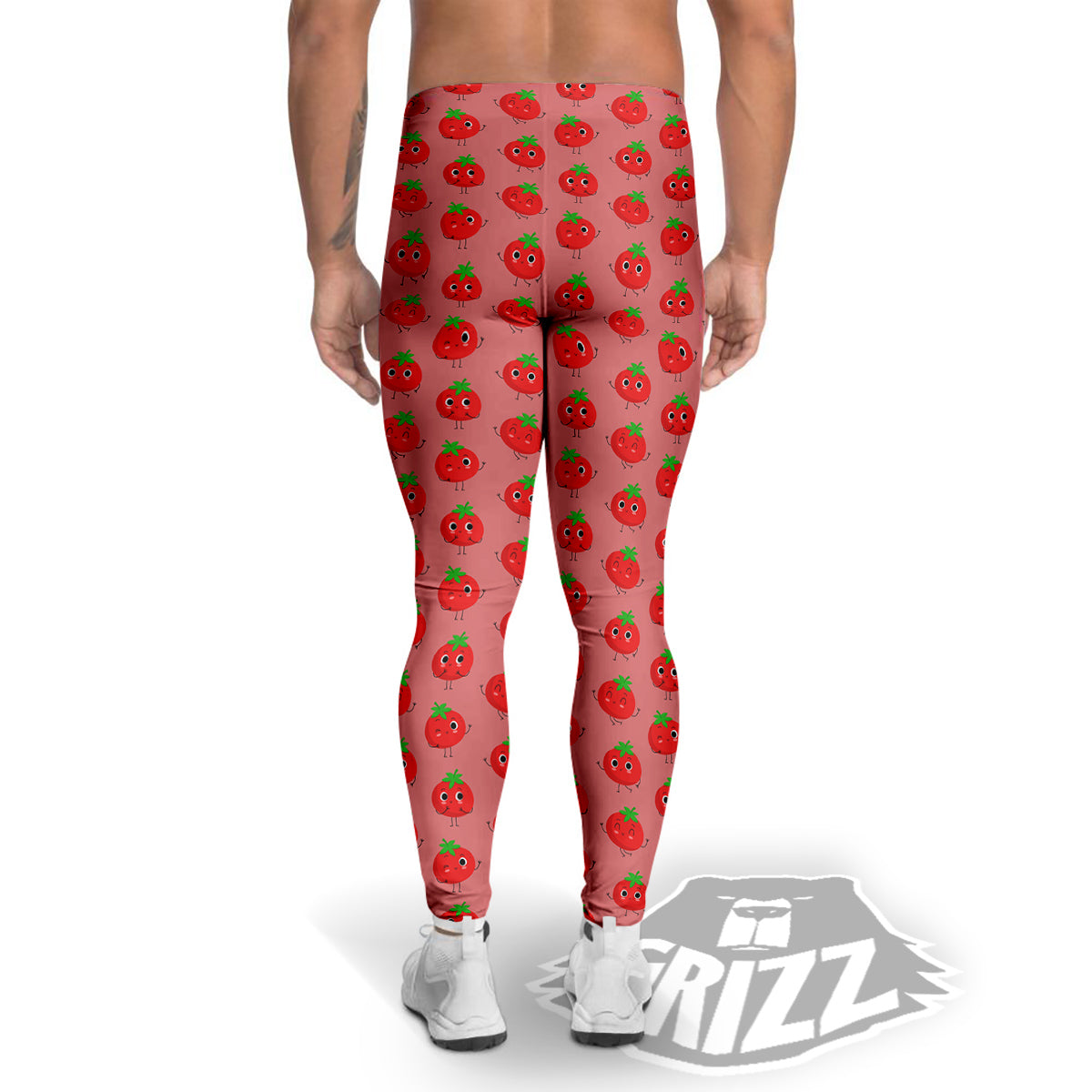 Tomato Cute Print Pattern Men's Leggings-grizzshop