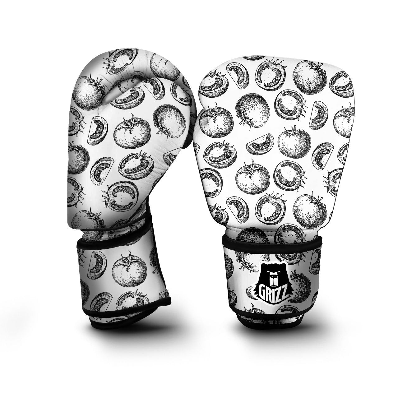 Tomato Hand Drawn Print Pattern Boxing Gloves-grizzshop