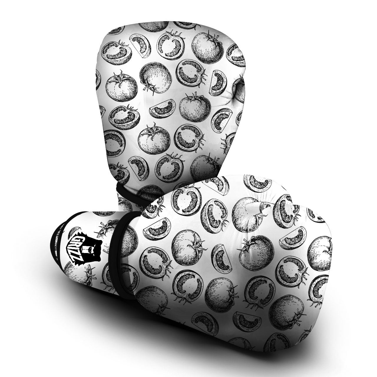 Tomato Hand Drawn Print Pattern Boxing Gloves-grizzshop