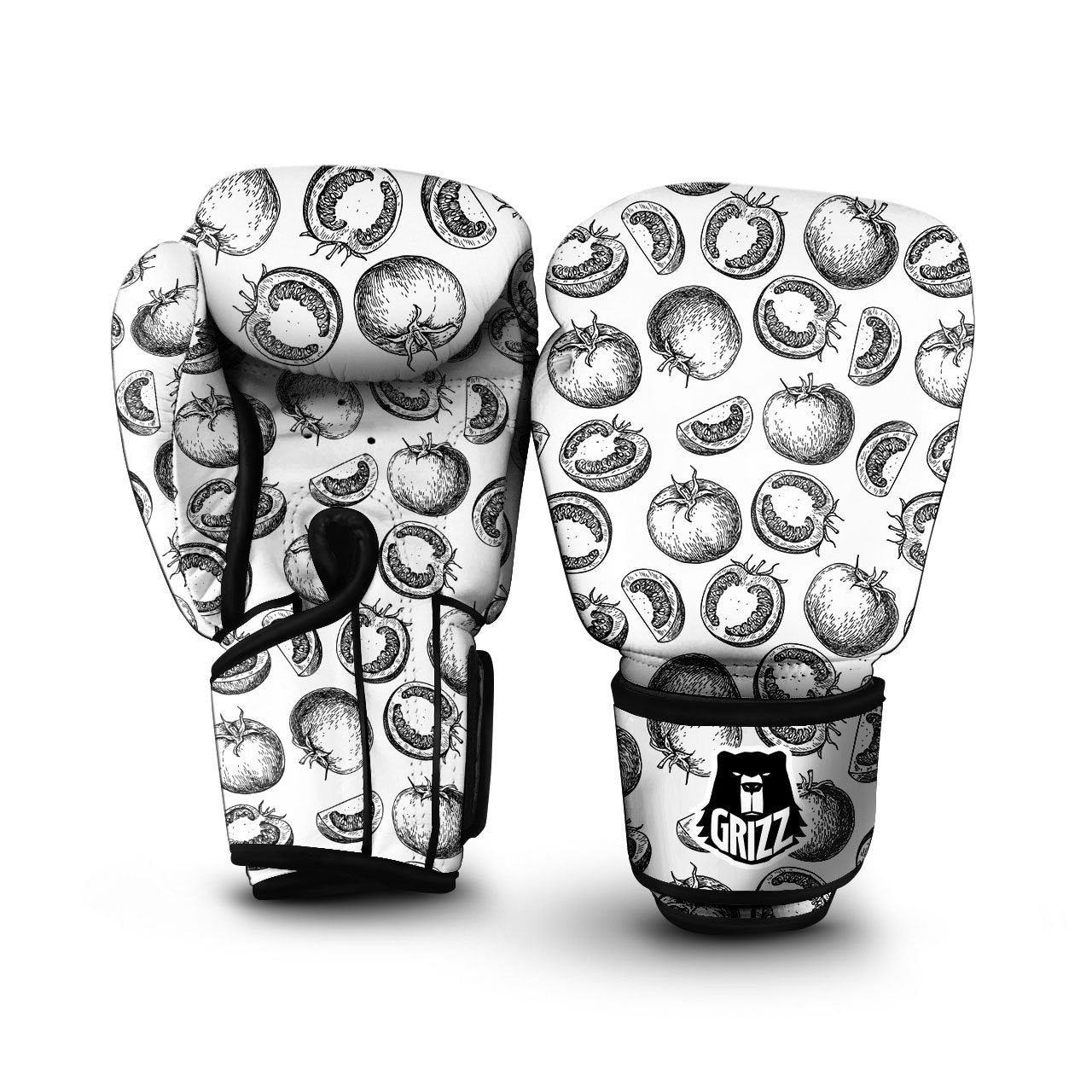 Tomato Hand Drawn Print Pattern Boxing Gloves-grizzshop