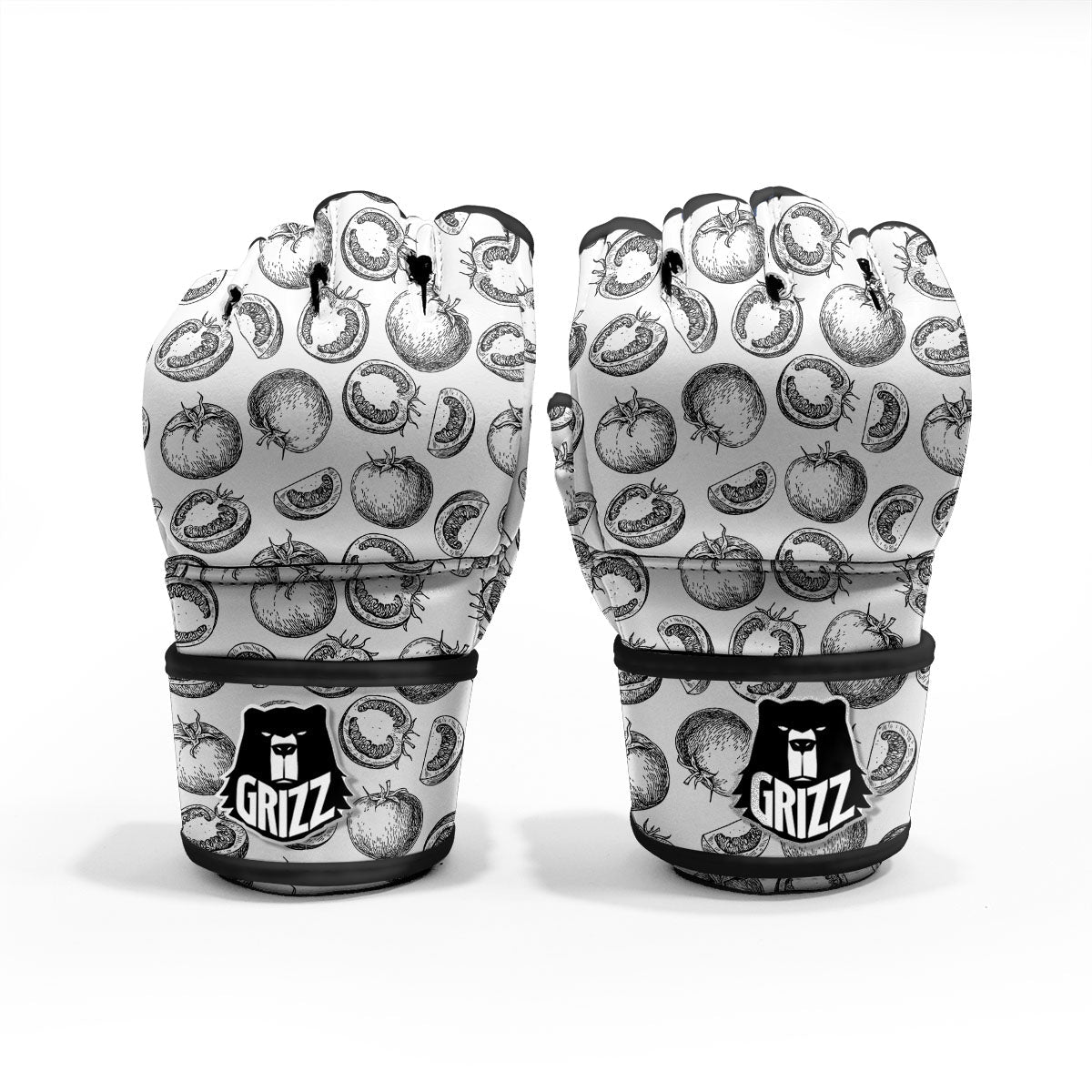 Tomato Hand Drawn Print Pattern MMA Gloves-grizzshop