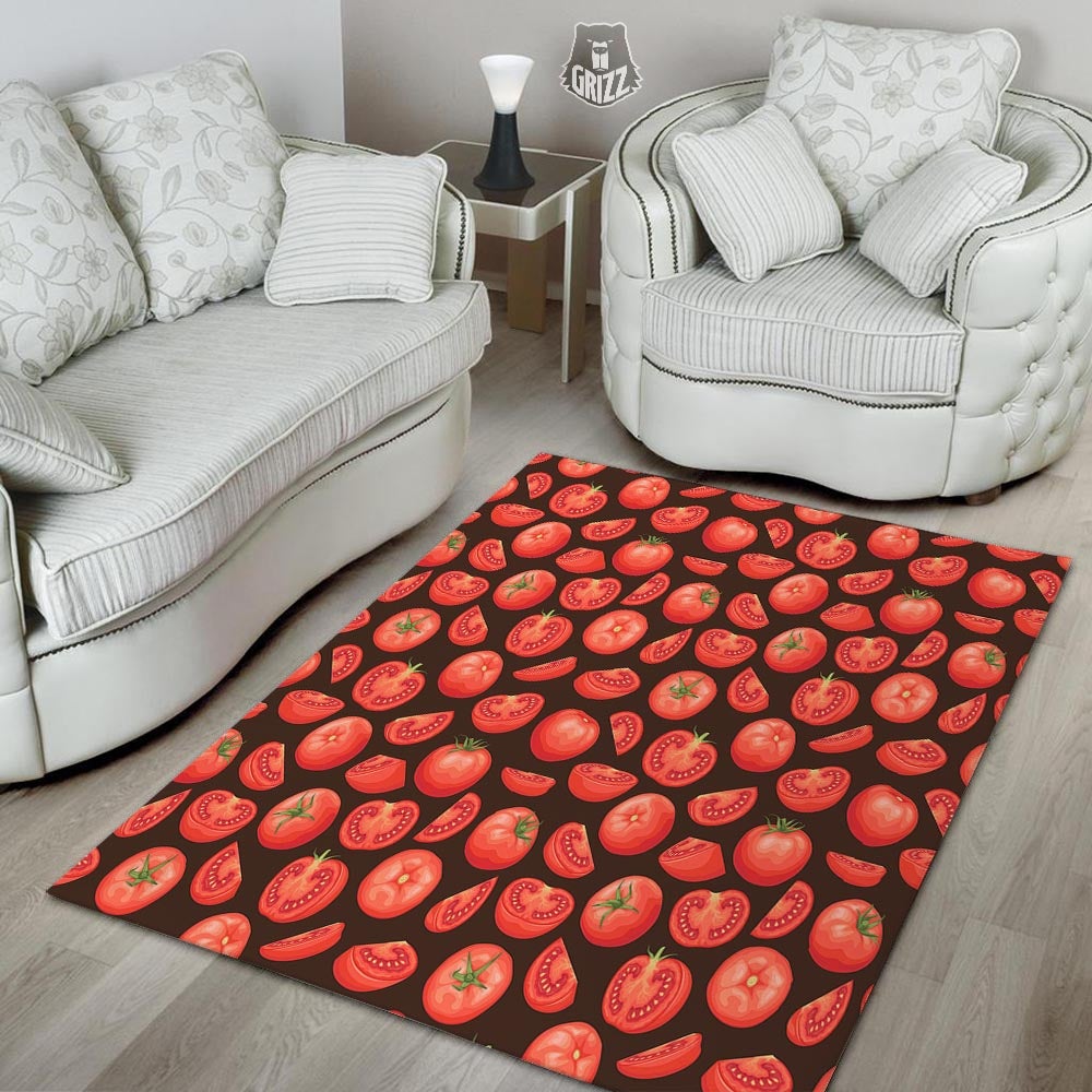 Tomatoes Red Print Pattern Floor Mat-grizzshop