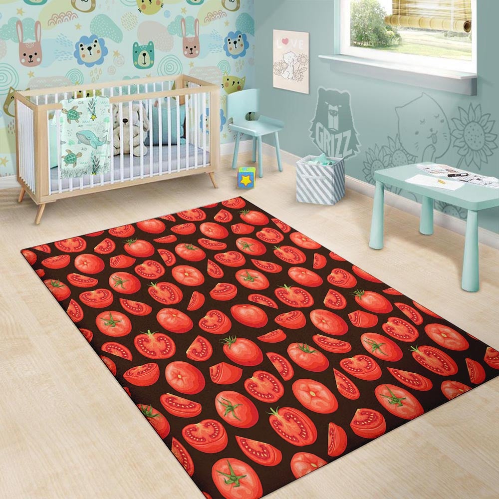 Tomatoes Red Print Pattern Floor Mat-grizzshop