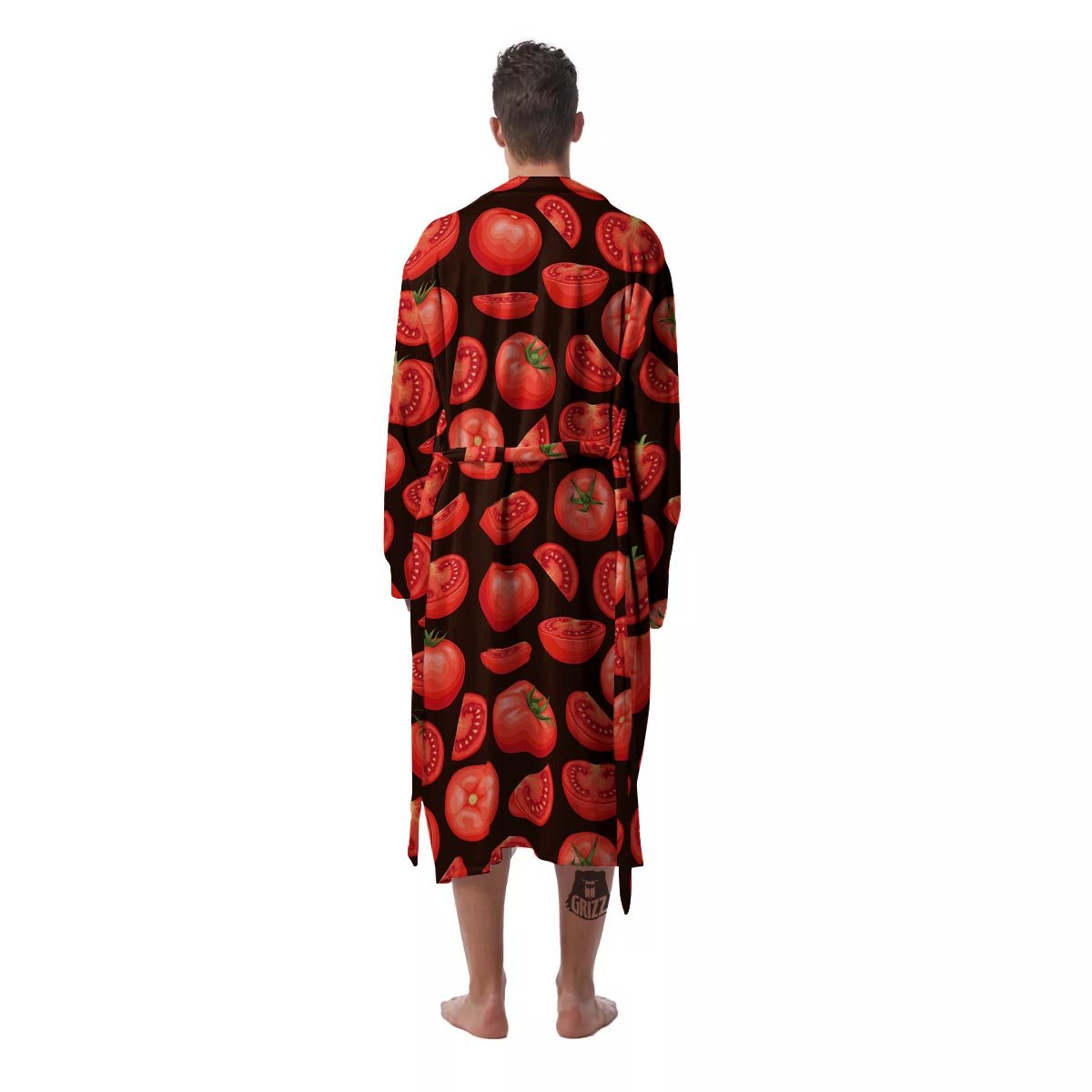 Tomatoes Red Print Pattern Men's Robe-grizzshop