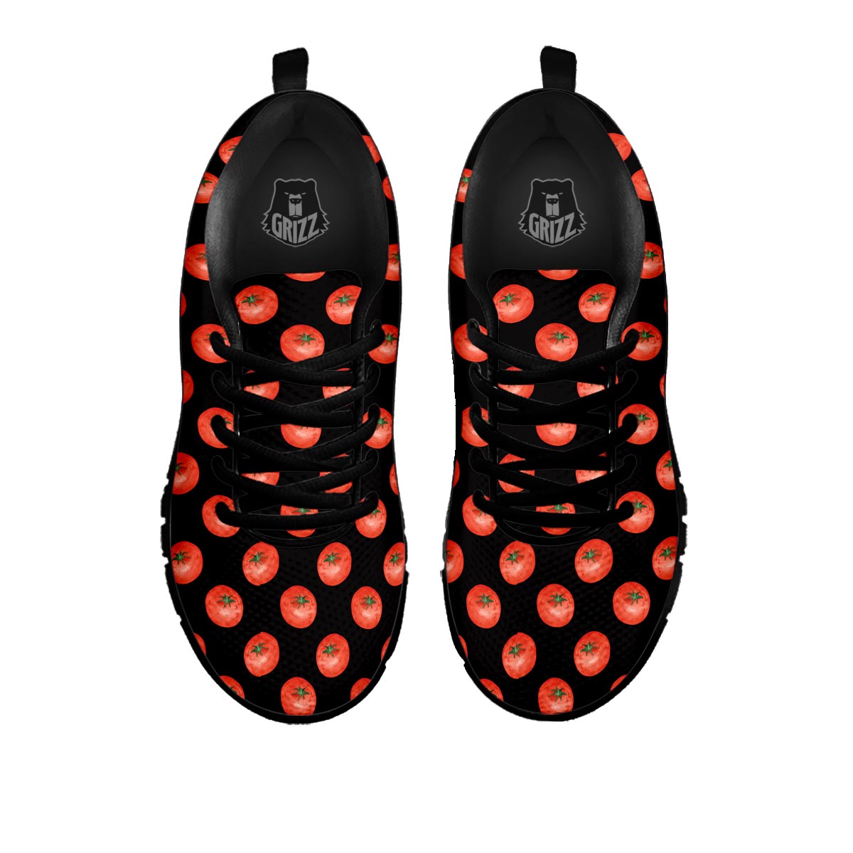 Tomatoes Red Ripe Print Pattern Black Sneaker-grizzshop