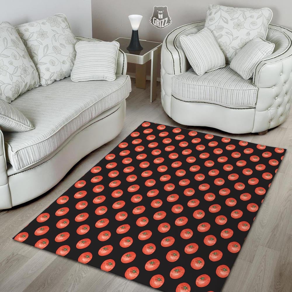 Tomatoes Red Ripe Print Pattern Floor Mat-grizzshop