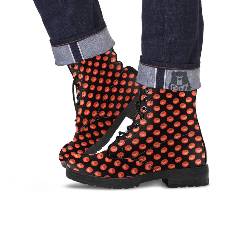 Tomatoes Red Ripe Print Pattern Leather Boots-grizzshop