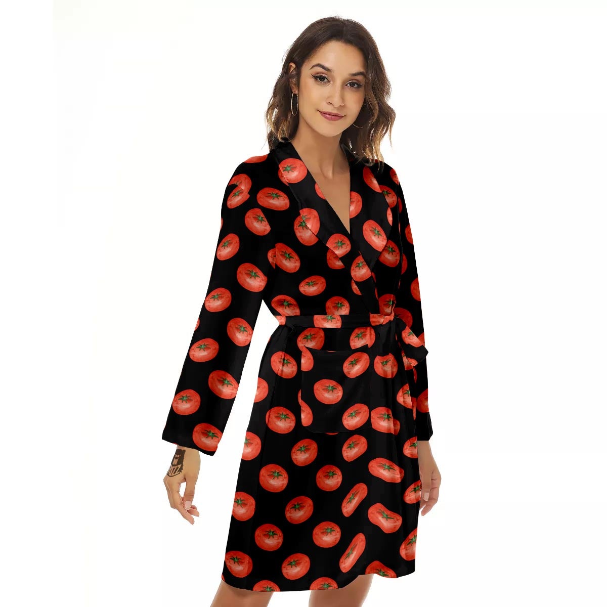 Tomatoes Red Ripe Print Pattern Women's Robe-grizzshop