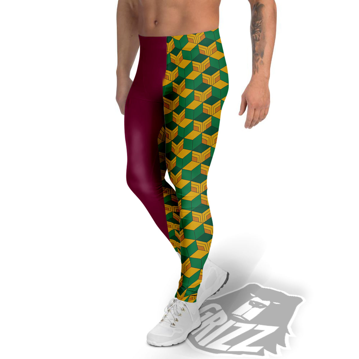 Tomioka Print Pattern Men's Leggings-grizzshop