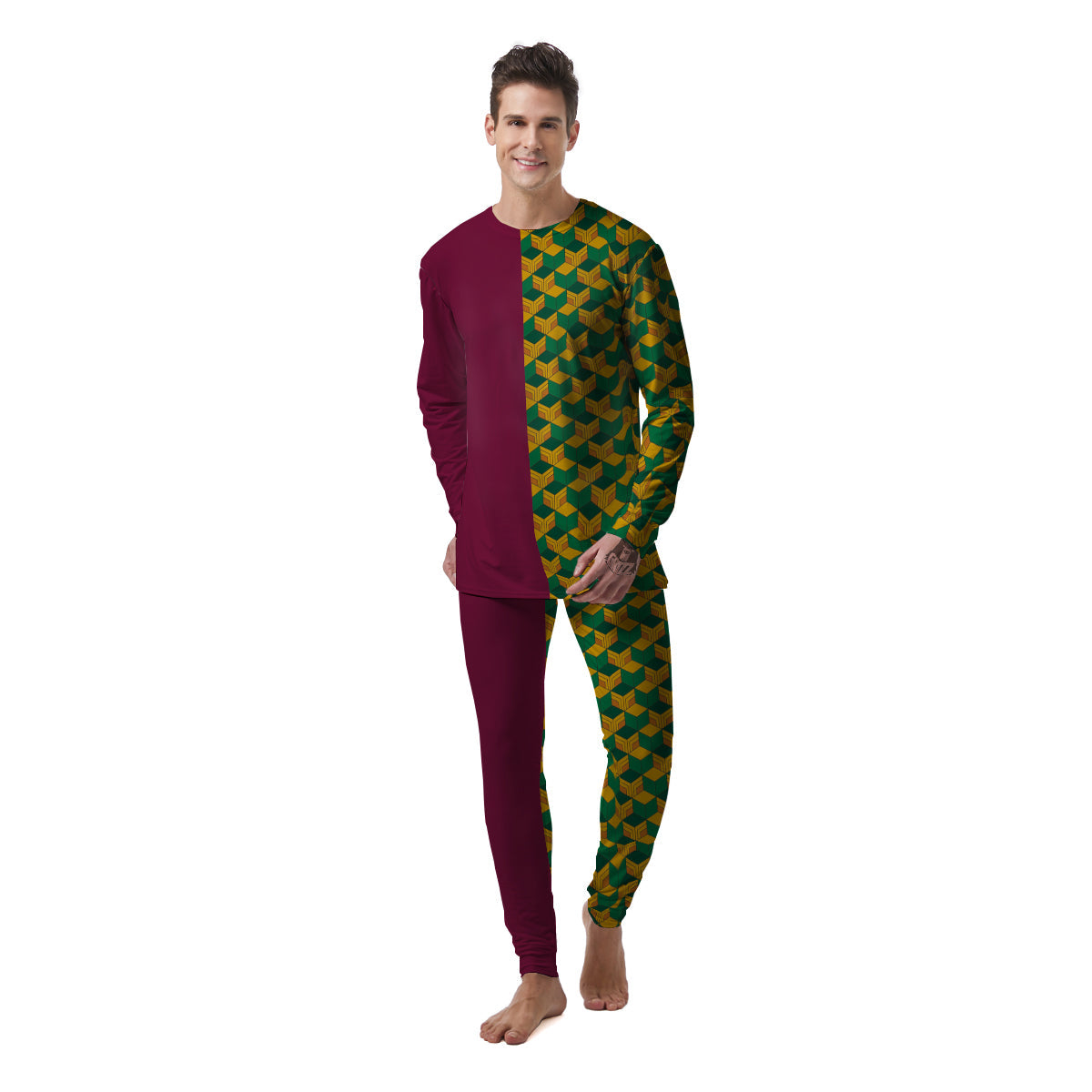 Tomioka Print Pattern Men's Pajamas-grizzshop