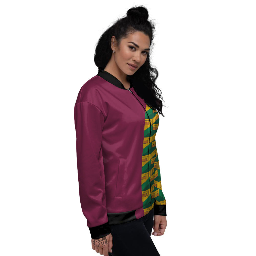 Tomioka Print Pattern Women's Bomber Jacket-grizzshop