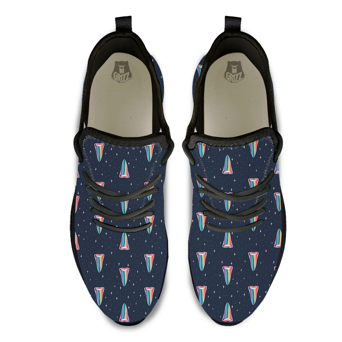 Tongue Gay Pride Print Pattern Black Athletic Shoes-grizzshop