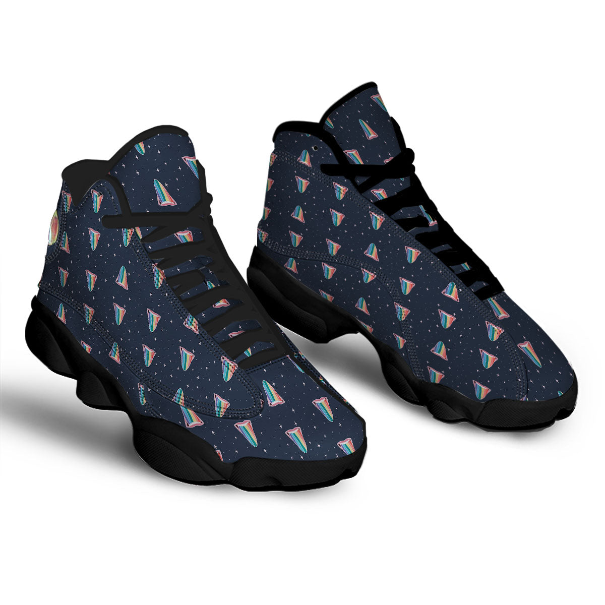 Tongue Gay Pride Print Pattern Black Basketball Shoes-grizzshop