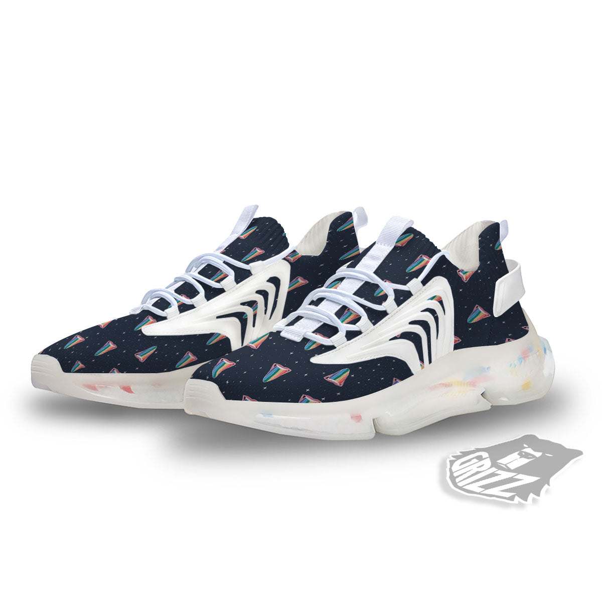 Tongue Gay Pride Print Pattern White Gym Shoes-grizzshop