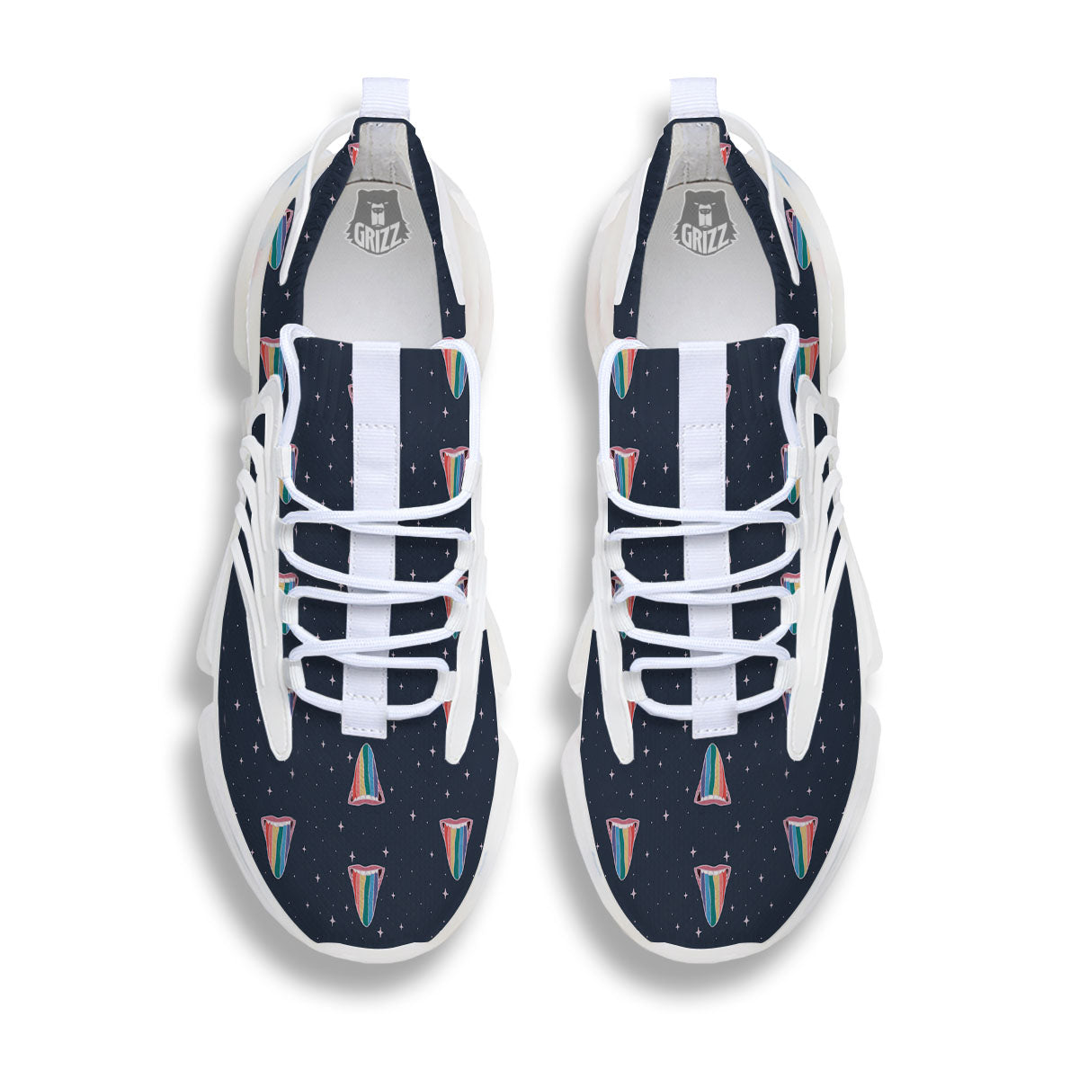 Tongue Gay Pride Print Pattern White Gym Shoes-grizzshop