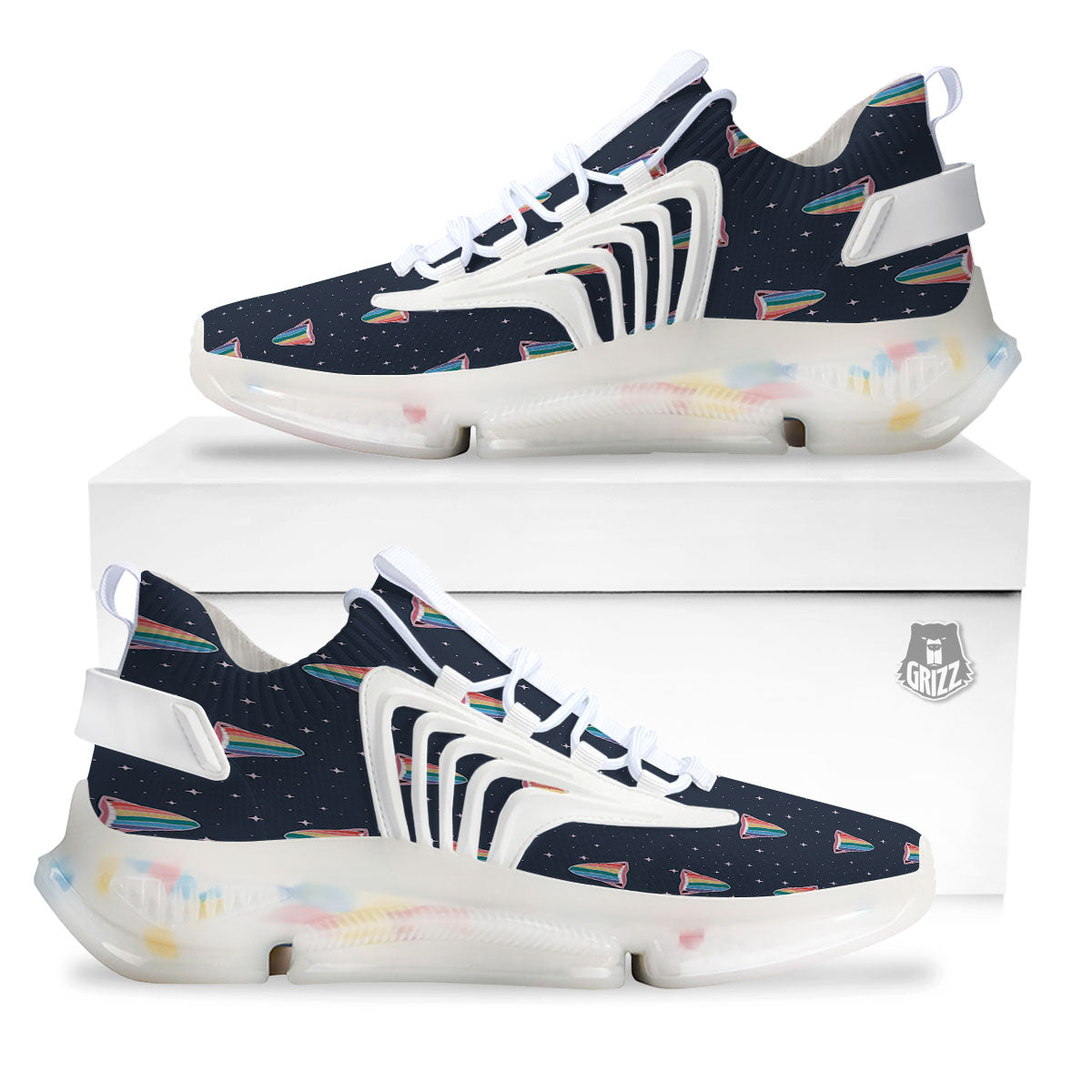 Tongue Gay Pride Print Pattern White Gym Shoes-grizzshop