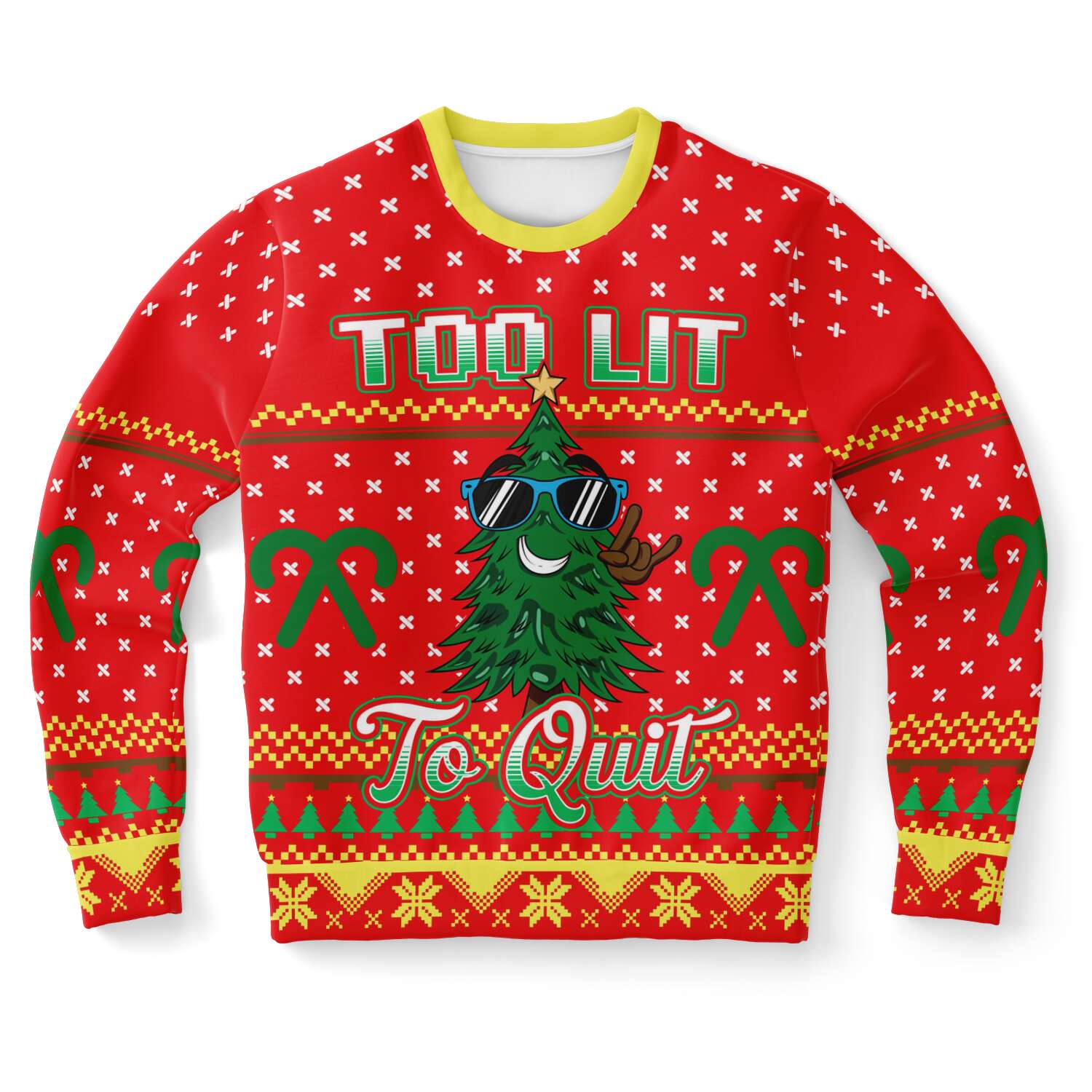 Too Lit To Quit Ugly Christmas Sweater-grizzshop