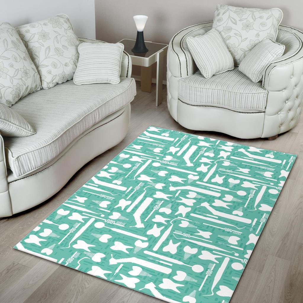 Tooth Dental Dentist Dentistry Pattern Print Floor Mat-grizzshop