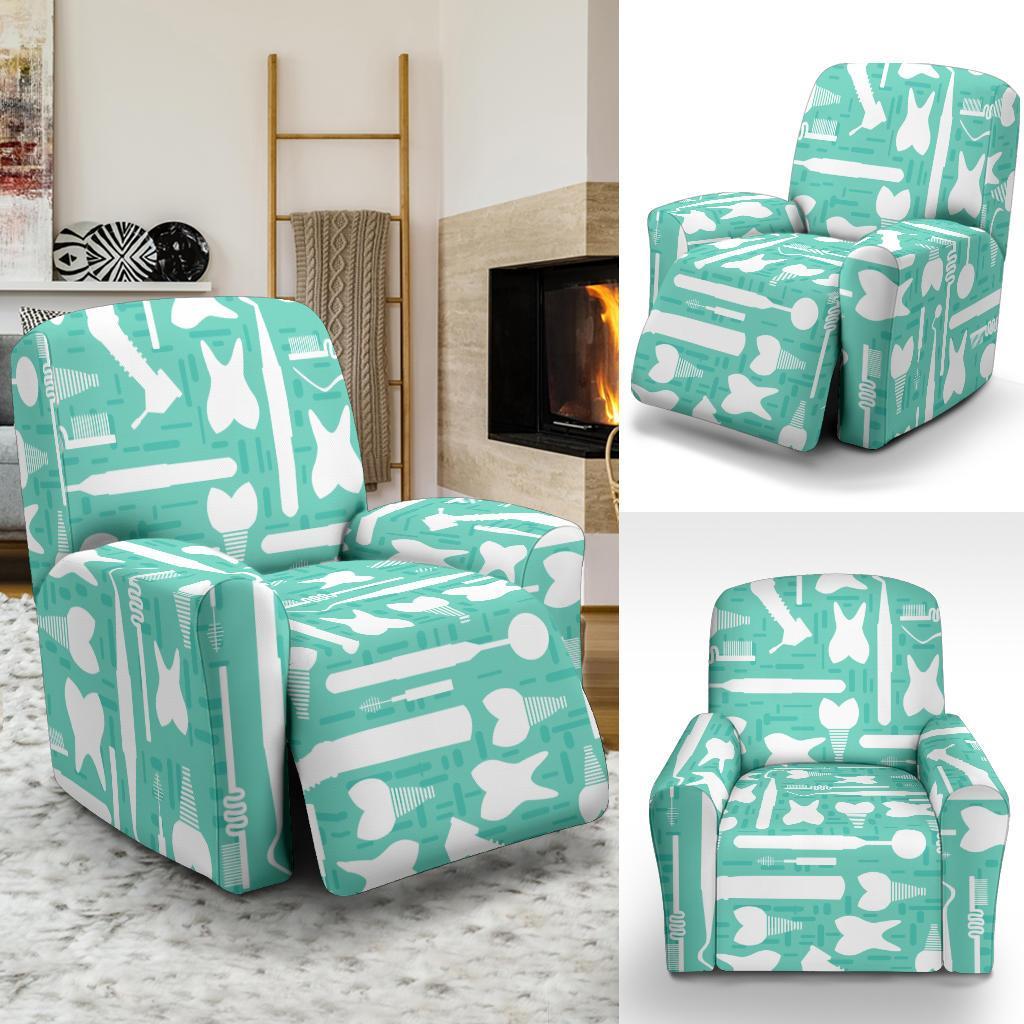 Tooth Dental Dentist Dentistry Pattern Print Recliner Cover-grizzshop