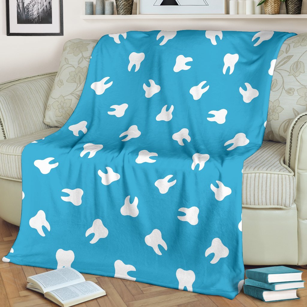 Tooth Dentistry Dentist Dental Pattern Print Blanket-grizzshop