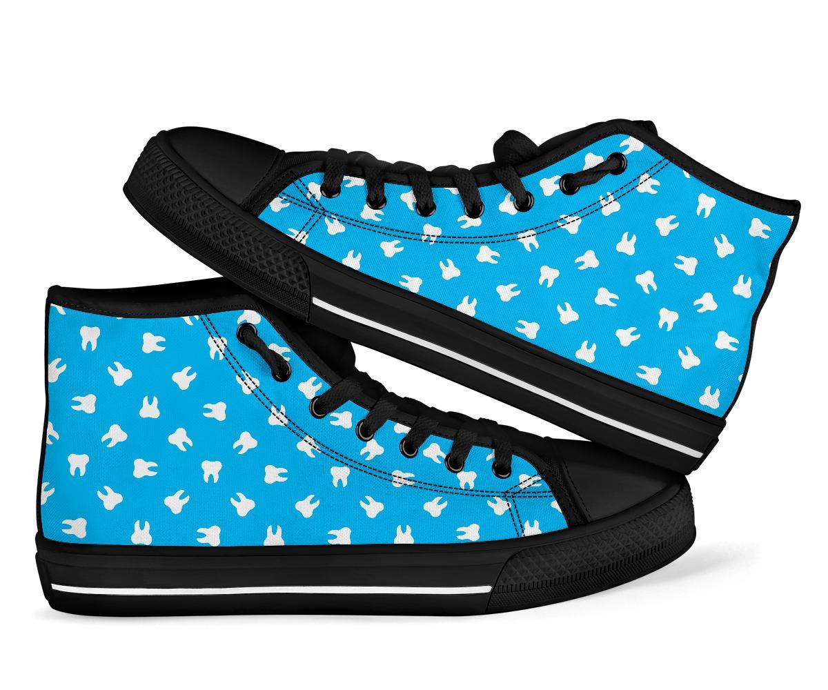 Tooth Dentistry Dentist Dental Pattern Print Men Women's High Top Shoes-grizzshop